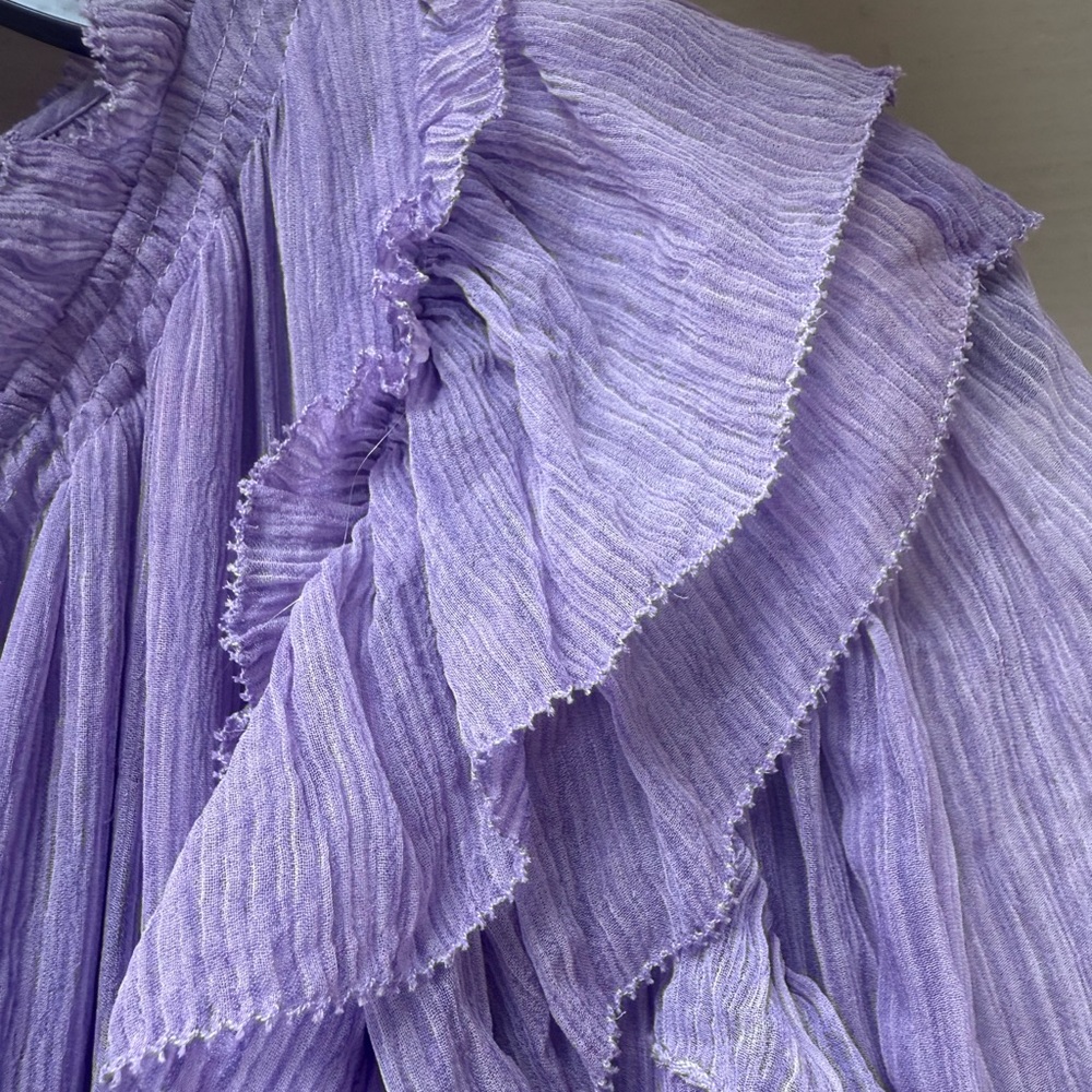 Ulla Johnson Lilac Aberdeen Ruffled Mini Dress - Picture 8 of 12